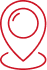 Icône de localisation rouge. Représente une position géographique, un point d'intérêt ou une adresse sur une carte.